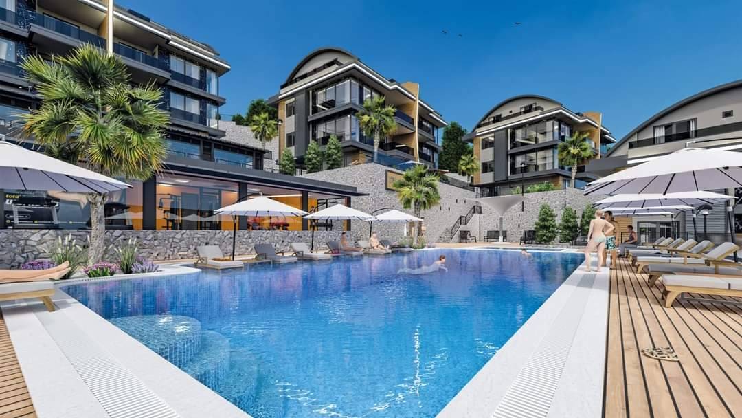 Zahradní duplex s výhledem na moře Alanya - Tepe