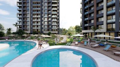 Nemovitosti v komplexu s bazénem v blízkosti moře Mersin Erdemli Turecko