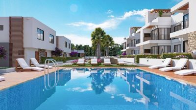 Nové prostorné apartmány typu mezonet Kypr Turecko - pláž 700 m