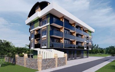 Byt ve výstavbě jen 400 m na pláž Kleopatra, Alanya - centrum