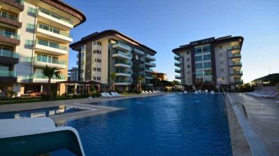 Zařízený apartmán na první linii s výhledem na moře Alanya - Kestel
